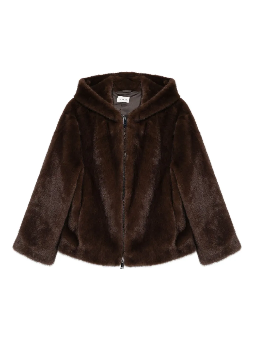 P.A.R.O.S.H. hooded zip-front jacket | Brown | Image 1