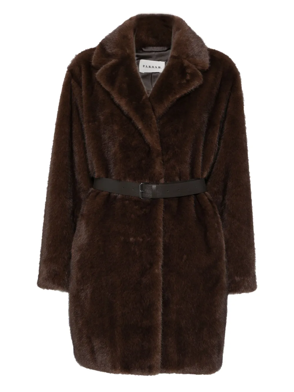 P.A.R.O.S.H. belted lapel coat | Brown | Image 1
