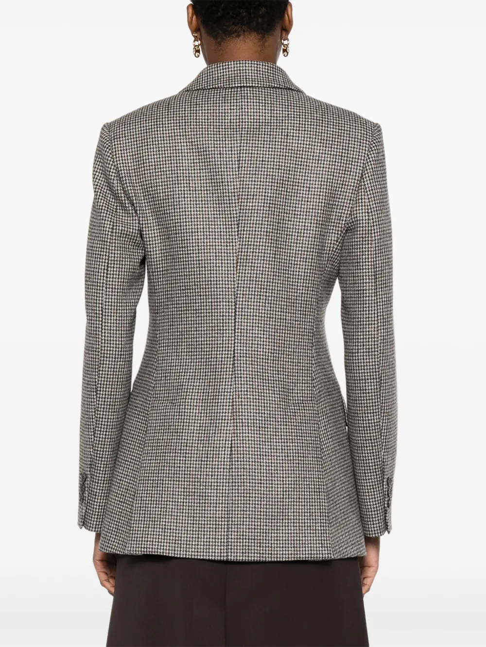 P.A.R.O.S.H. Geruite blazer met dubbele rij knopen Bruin