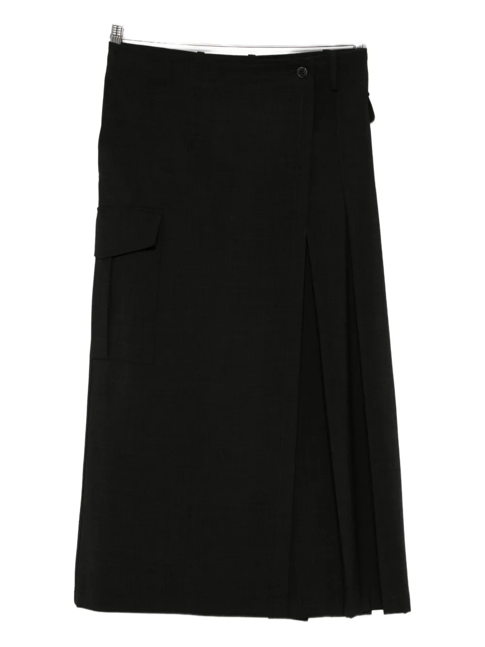 P.a.r.o.s.h Pleat-detail Skirt In Black