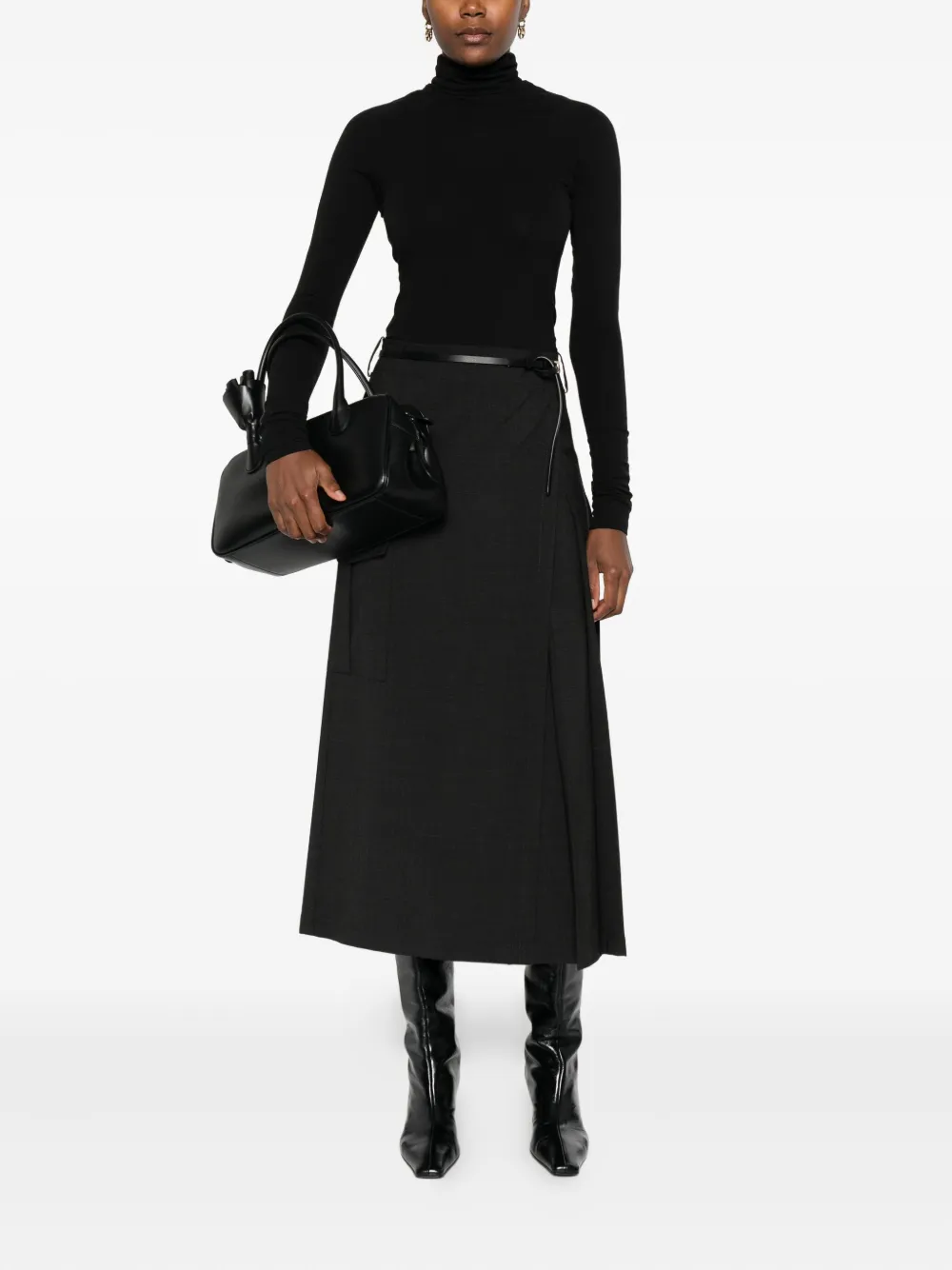 P.A.R.O.S.H. pleat-detail skirt - Grijs