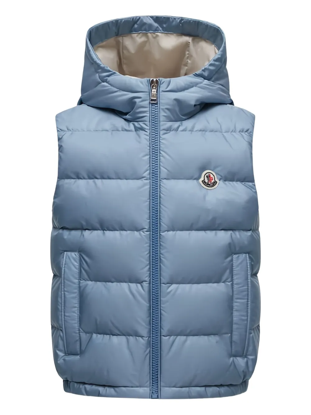 Moncler Enfant hooded quilted gilet Blauw