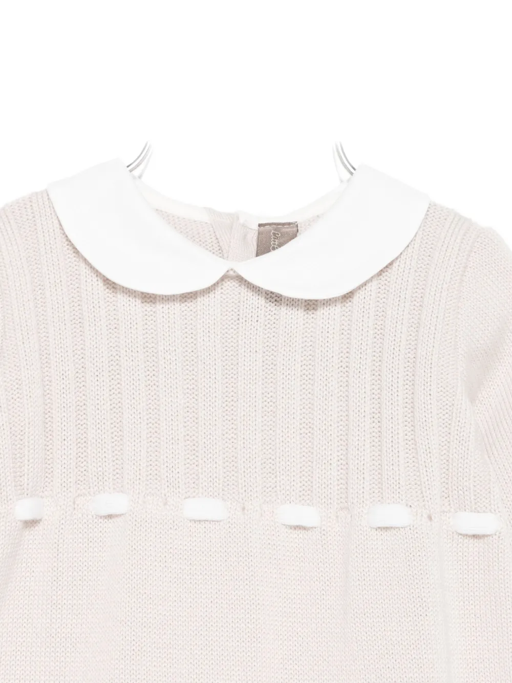 Little Bear Peter Pan-collar Romper In Neutral