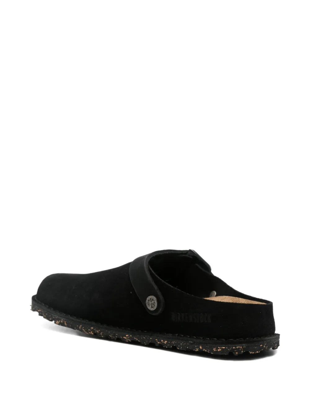 Birkenstock Lutry Buckle Leather Slippers In Black