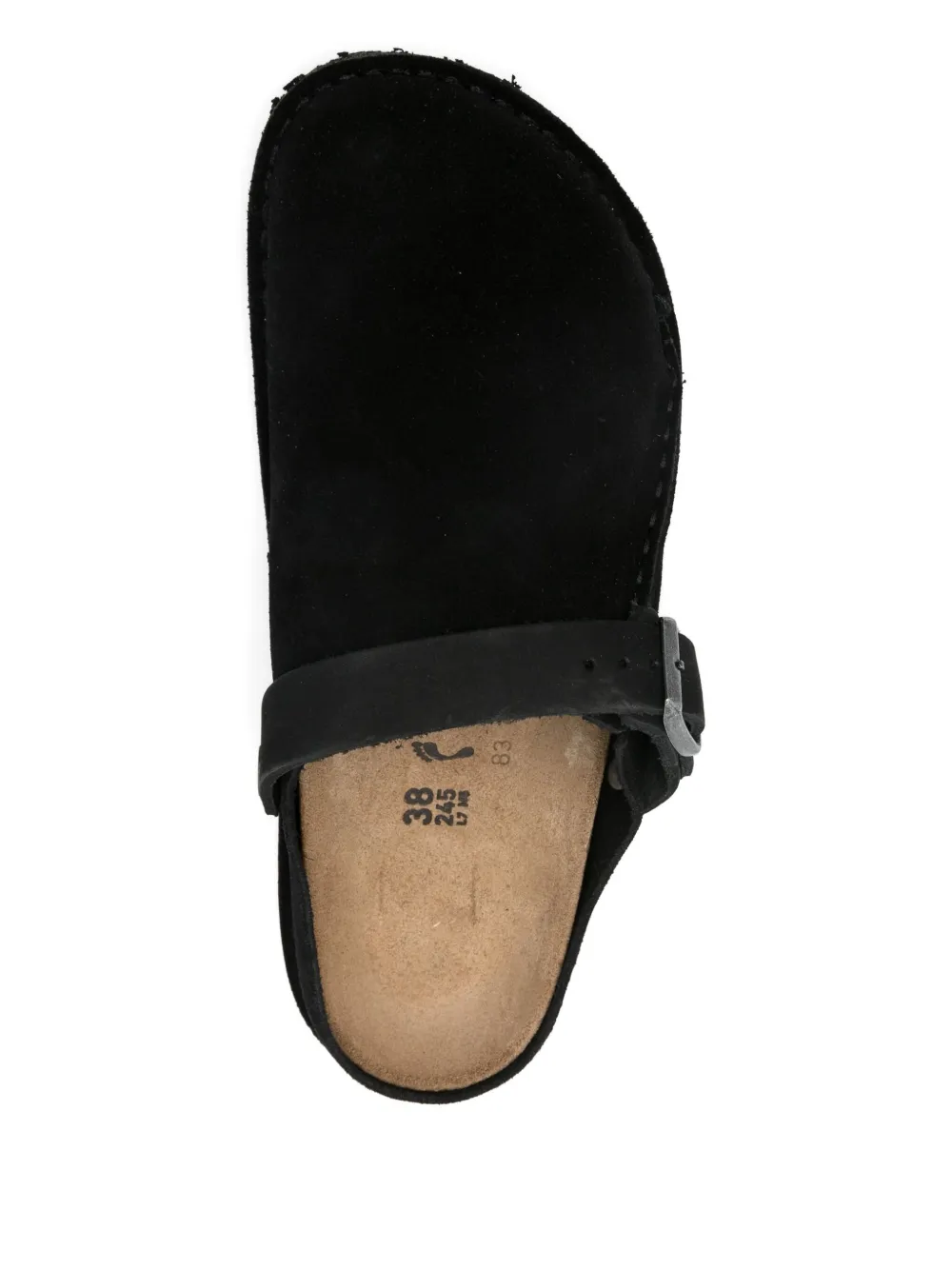 Birkenstock Lutry Buckle Leather Slippers In Black