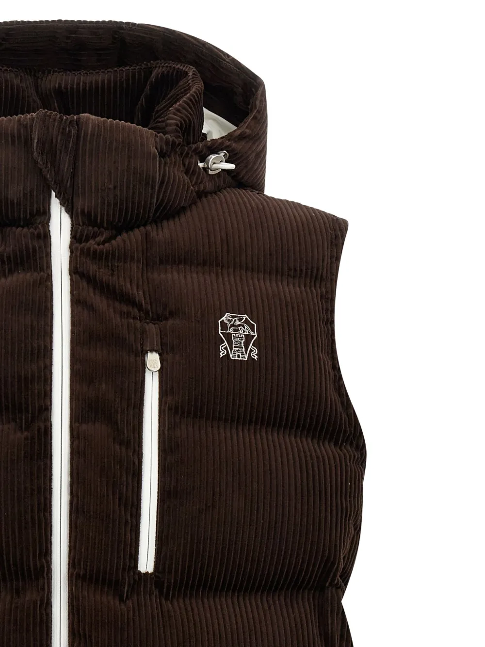 Brunello Cucinelli quilted corduroy vest Bruin