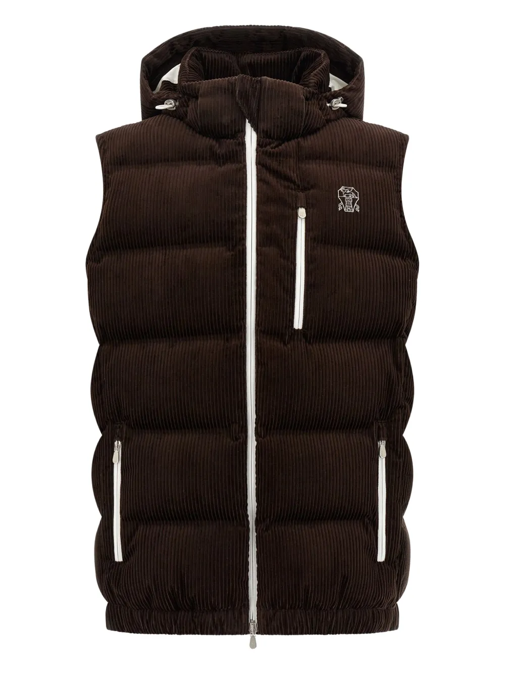 Brunello Cucinelli quilted corduroy vest Bruin