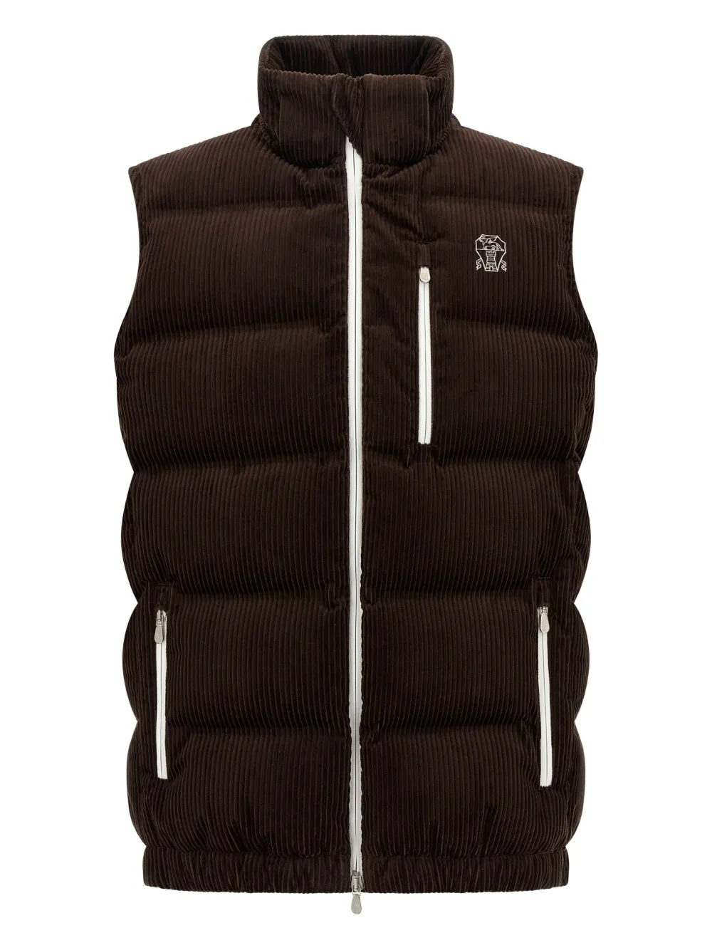 Brunello Cucinelli quilted corduroy vest Bruin