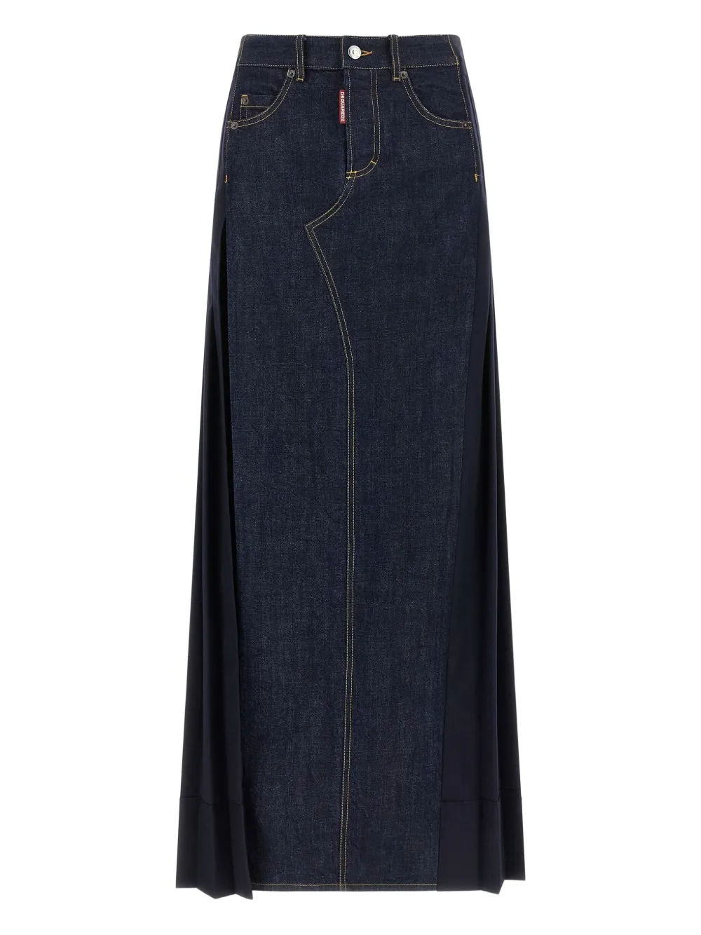 DSQUARED2 denim-insert pleated skirt Blauw