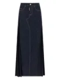 DSQUARED2 denim-insert pleated skirt - Blue