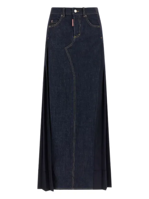 DSQUARED2 denim-insert pleated skirt