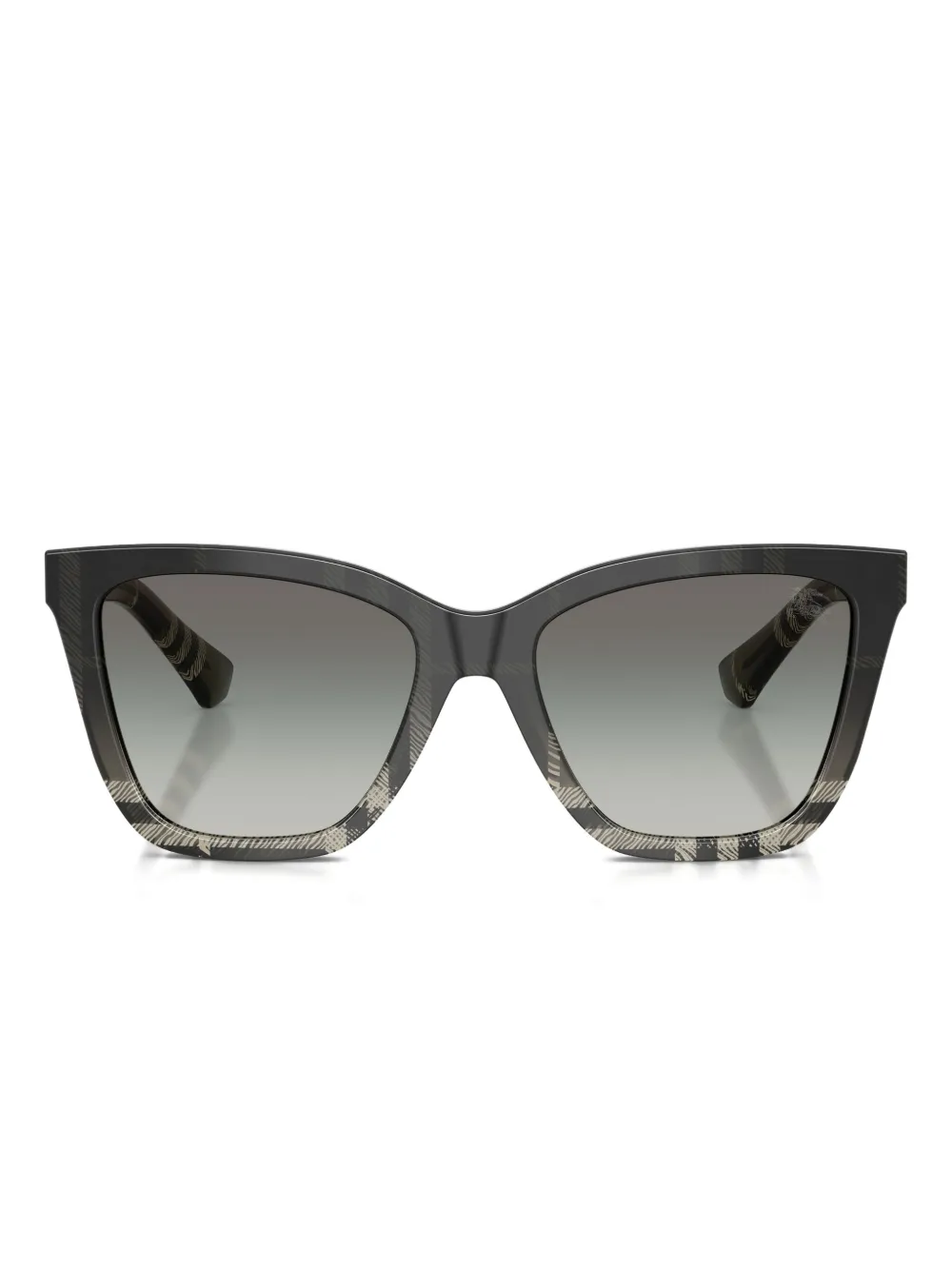 Burberry Check-pattern Cat-eye Sunglasses In Black