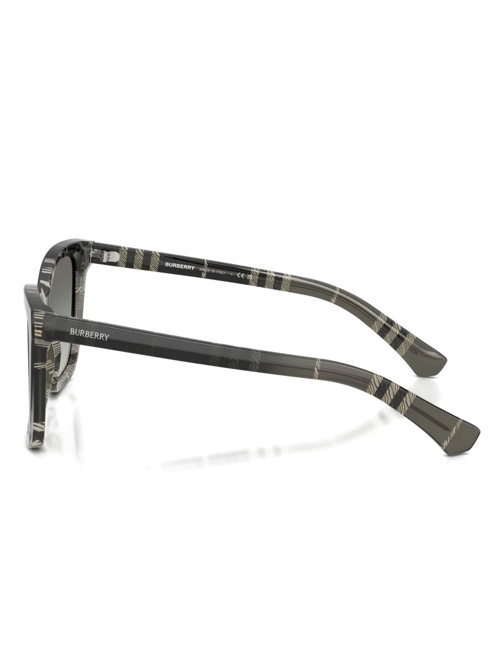 Burberry Check-pattern Cat-eye Sunglasses In Black