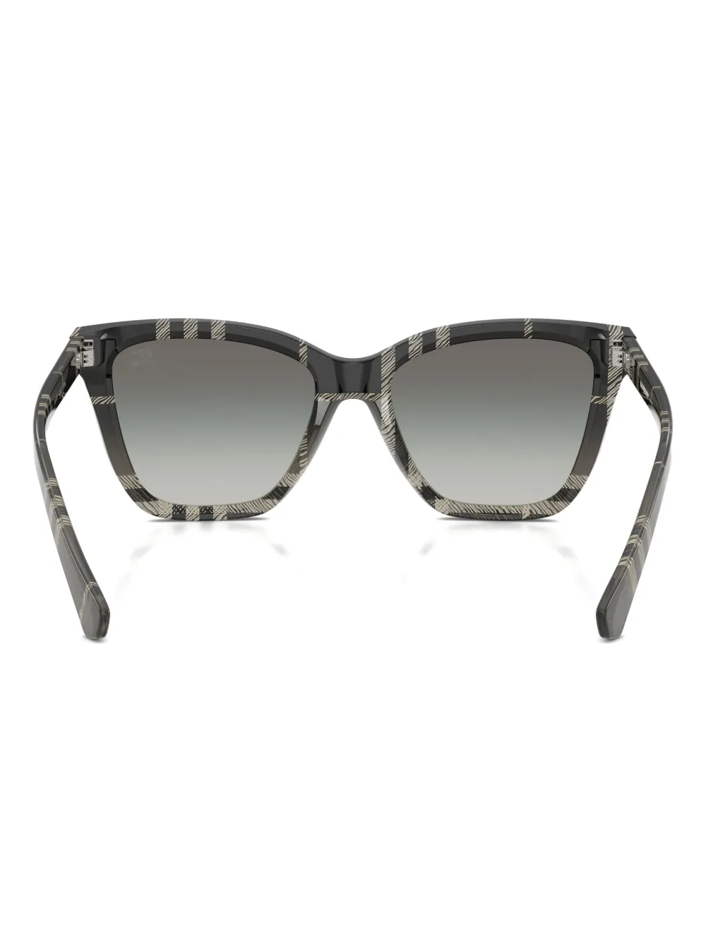 Burberry Check-pattern Cat-eye Sunglasses In Black