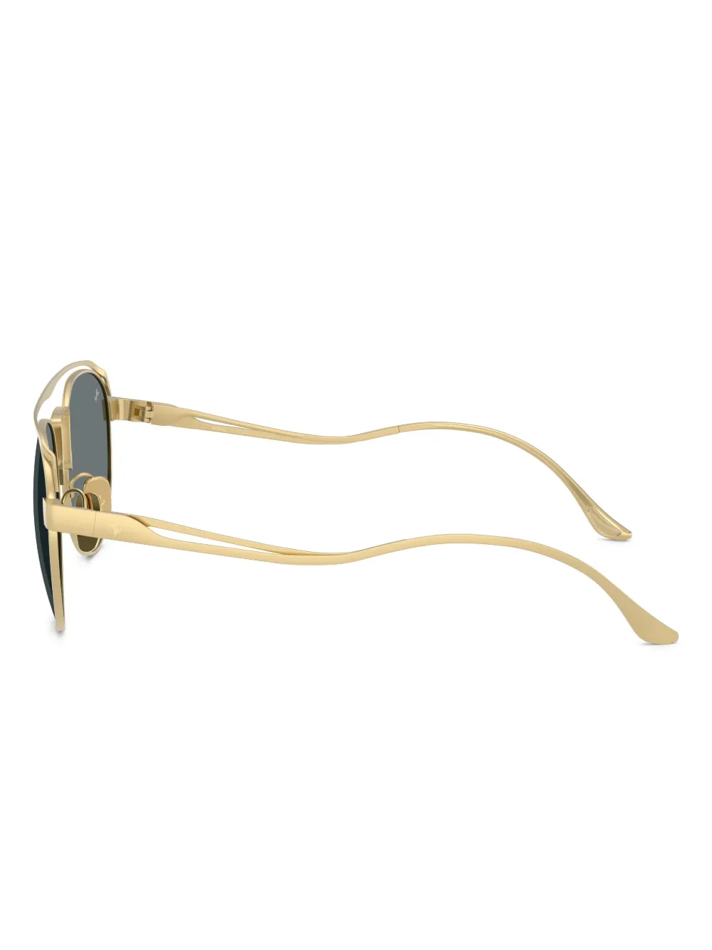 Ferrari Round-frame Double-bridge Sunglasses In Gold