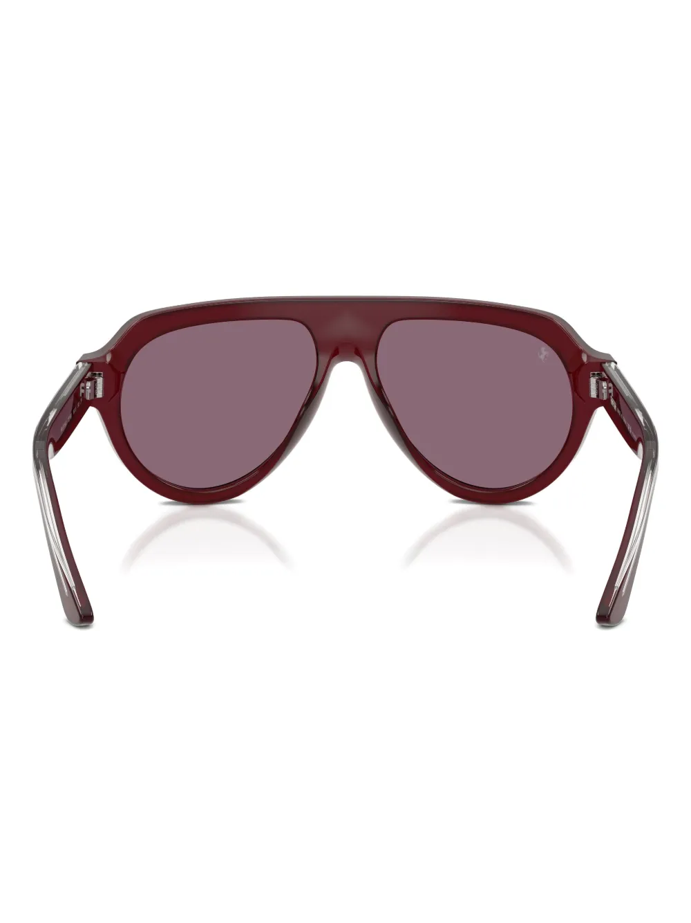 Ferrari Sunglasses In Opal Red Acetate With Gold Mirrored Violet Polarized Lenses In Brown