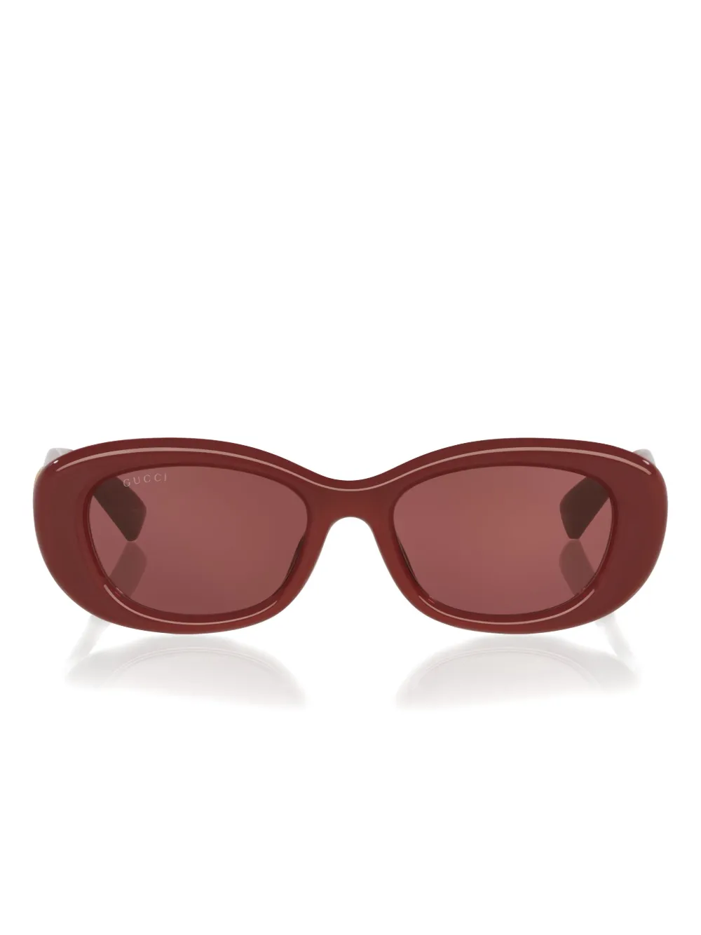 Gucci Womens Red Gg1829sk Oval-frame Acetate Sunglasses In Red
