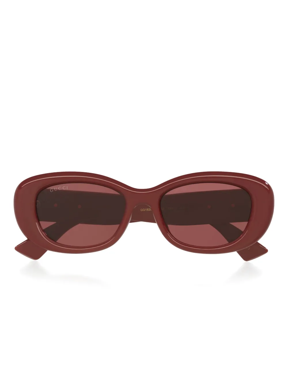 Gucci Womens Red Gg1829sk Oval-frame Acetate Sunglasses In Red