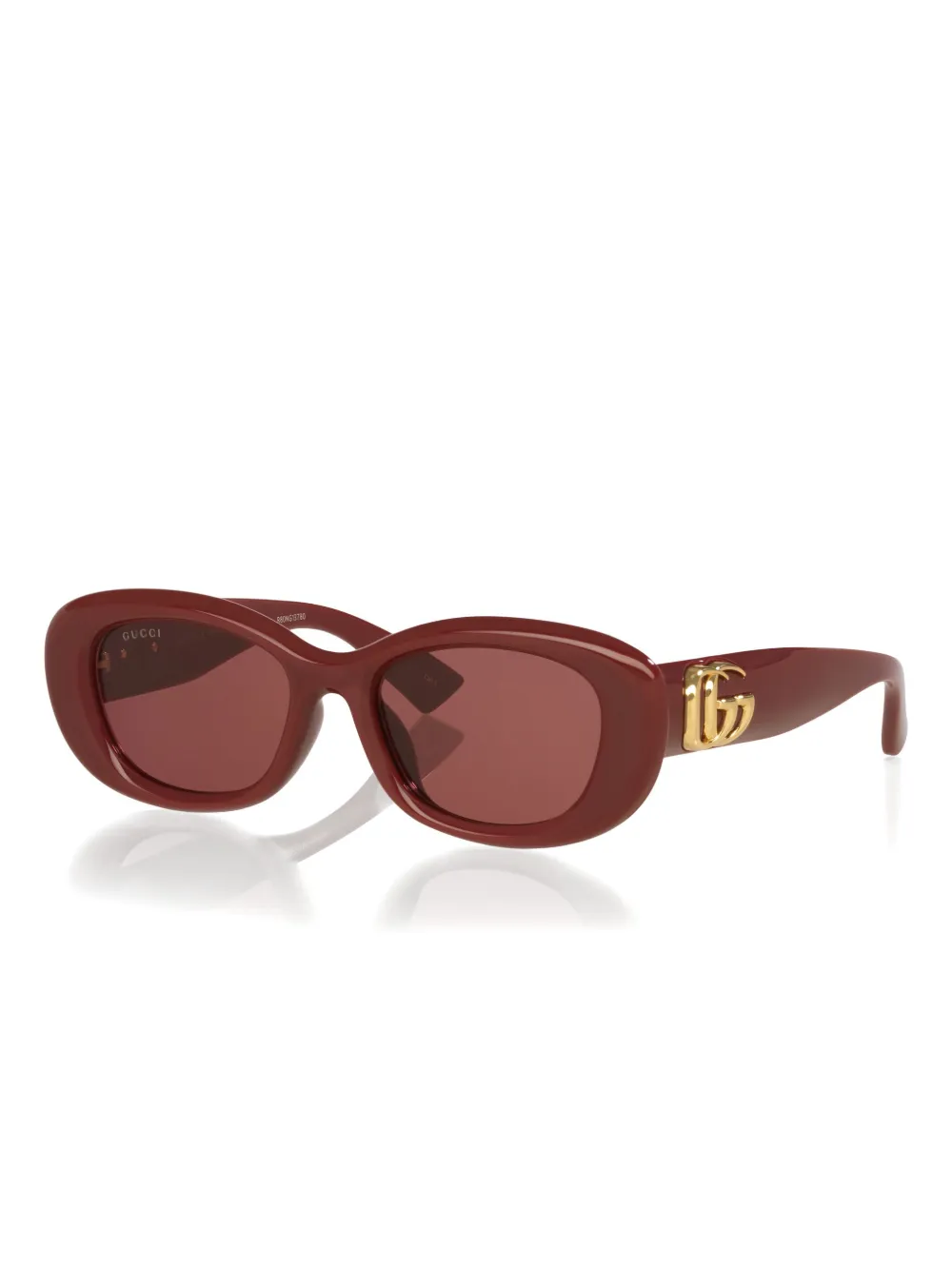 Gucci Womens Red Gg1829sk Oval-frame Acetate Sunglasses In Red
