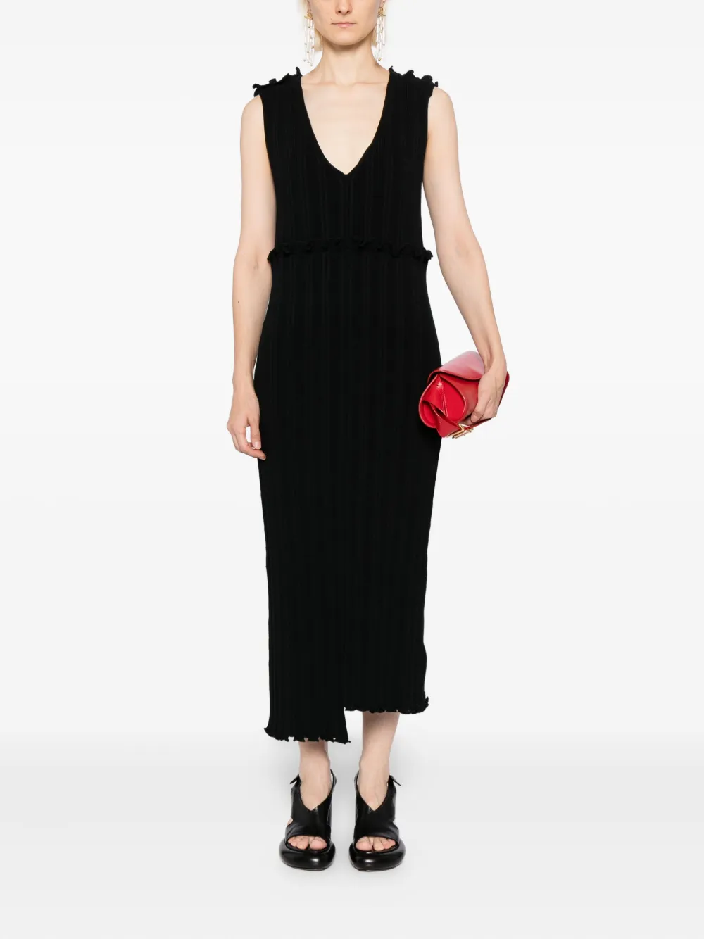 Jil Sander Cotton Dress In Black
