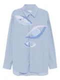 Feng Chen Wang patchwork shirt - Blue