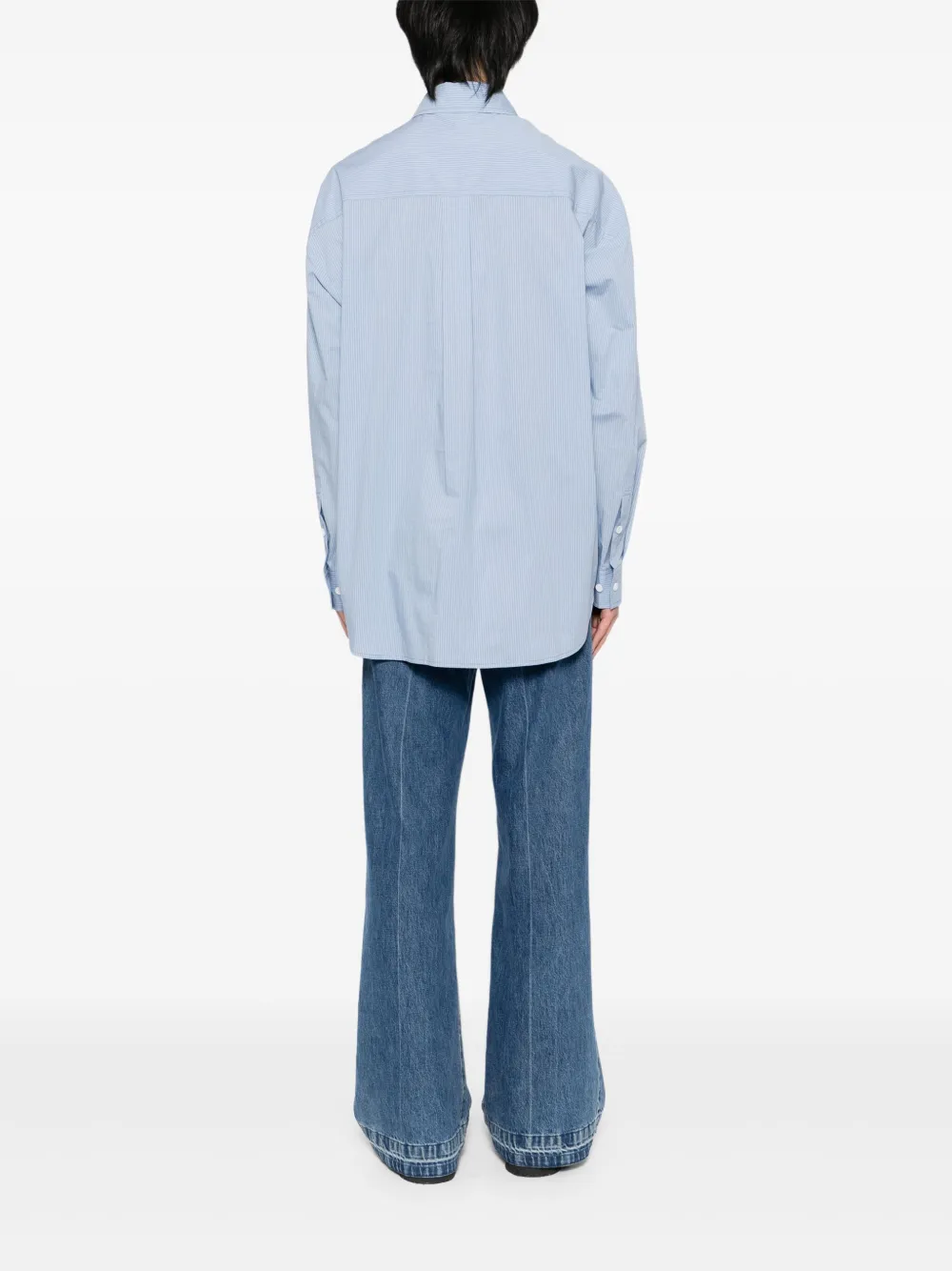 Feng Chen Wang Overhemd met patchwork Blauw