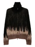 Feng Chen Wang gradient zipped cardigan - Brown