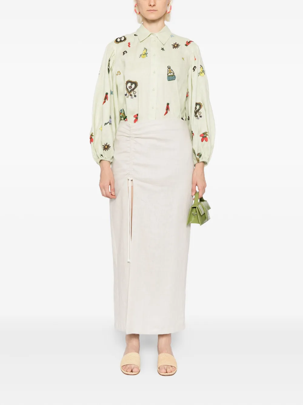 ALEMAIS Montie blouse - Groen