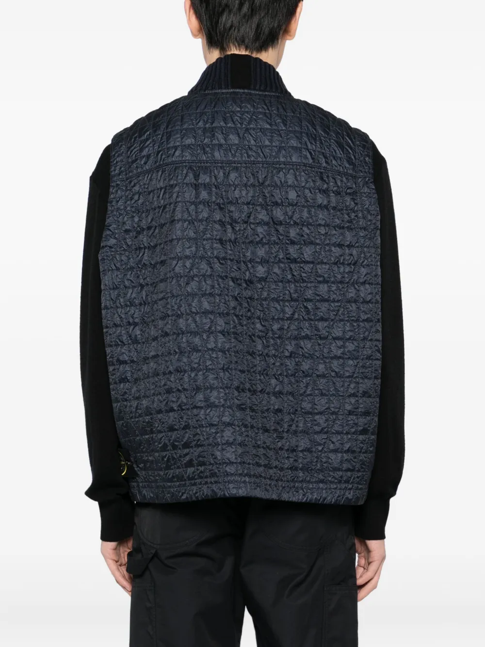 Stone Island Quilted Vest With Anti-drop And Wind Resistance In Blue