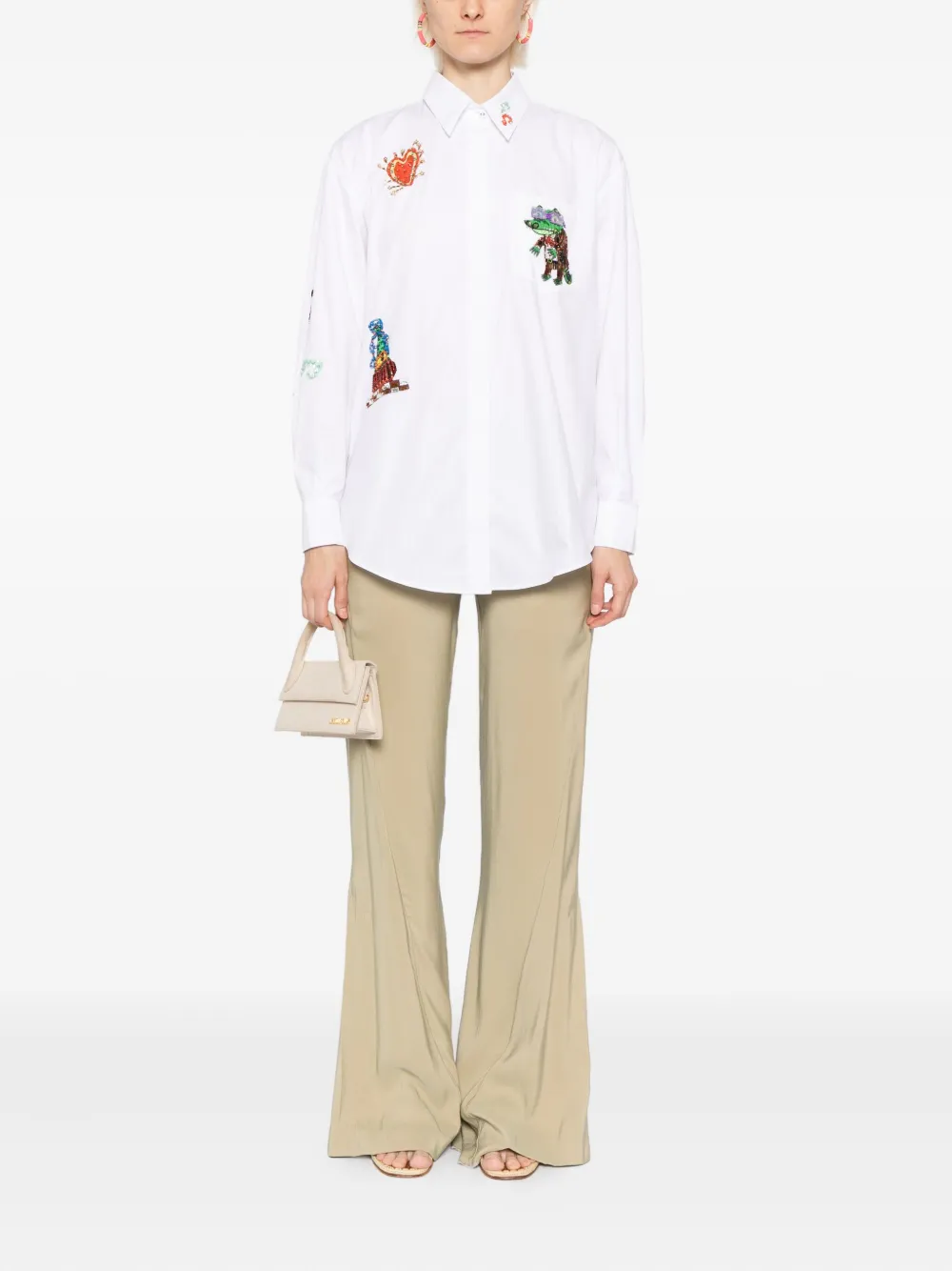 ALEMAIS Katerina verfraaide blouse - Wit