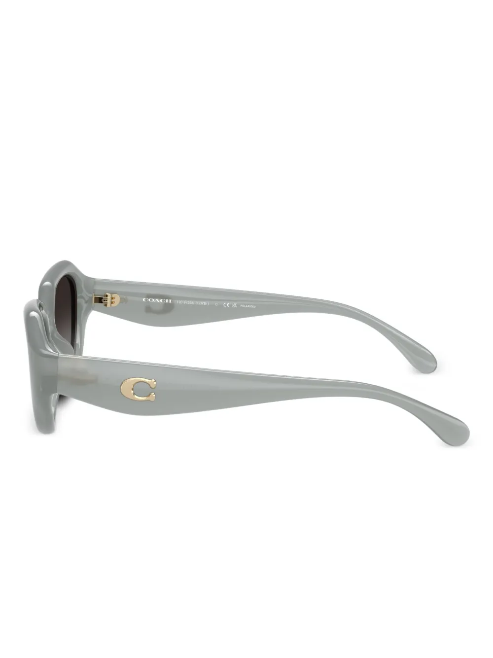 Coach C Hardware Geometric Sunglasses In Gray