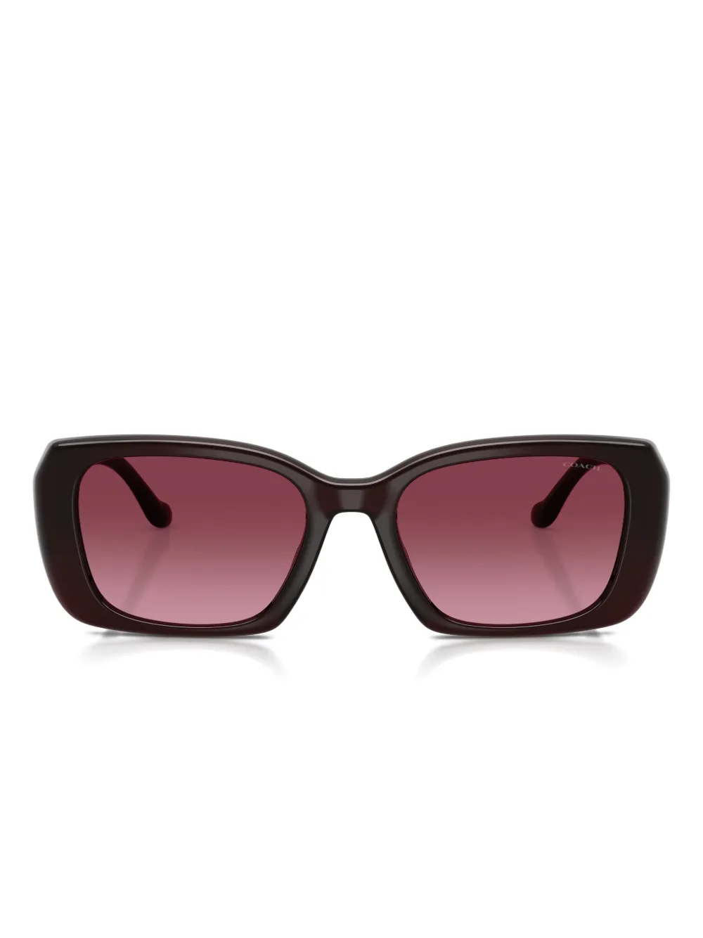 Coach Maxi Sculpted C Oversized Rectangle Sunglasses In Purple