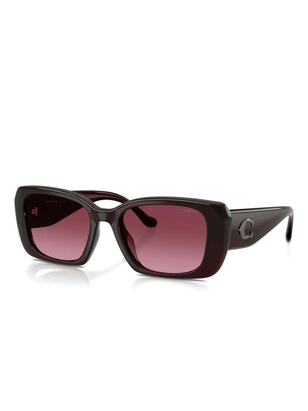 Coach Maxi Sculpted C Oversized Rectangle Sunglasses In Purple