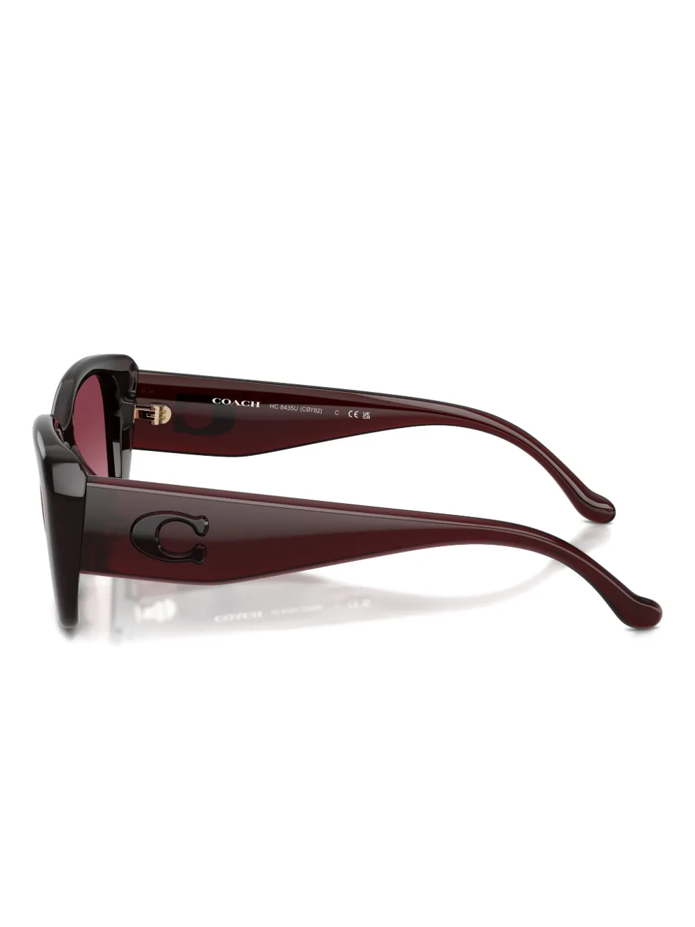 Coach Maxi Sculpted C Oversized Rectangle Sunglasses In Purple
