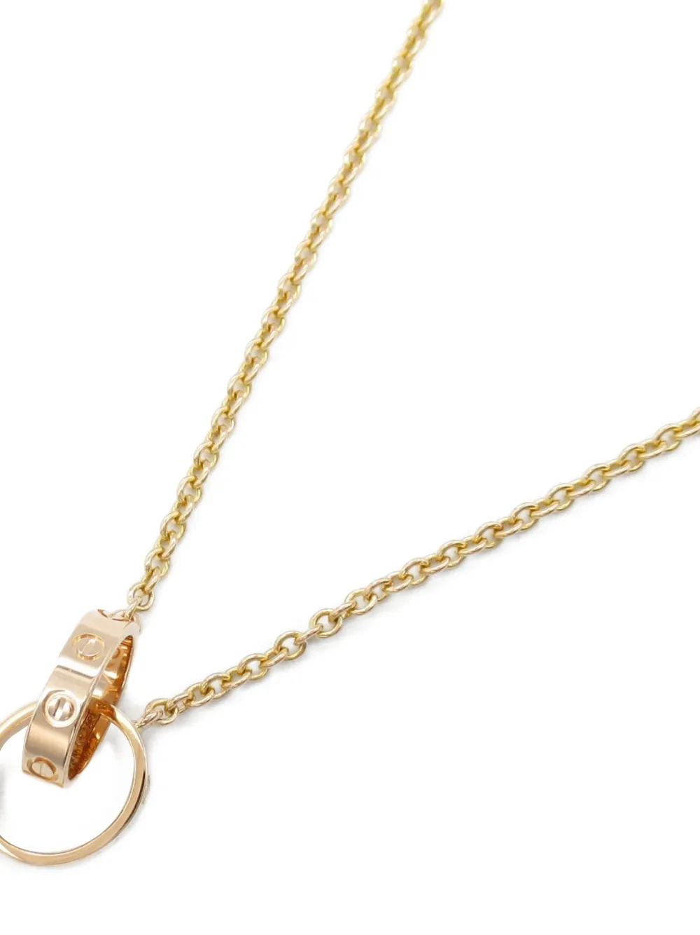 Pre-owned Cartier 2010s 18k Rose Gold Baby Love Necklace In Pink