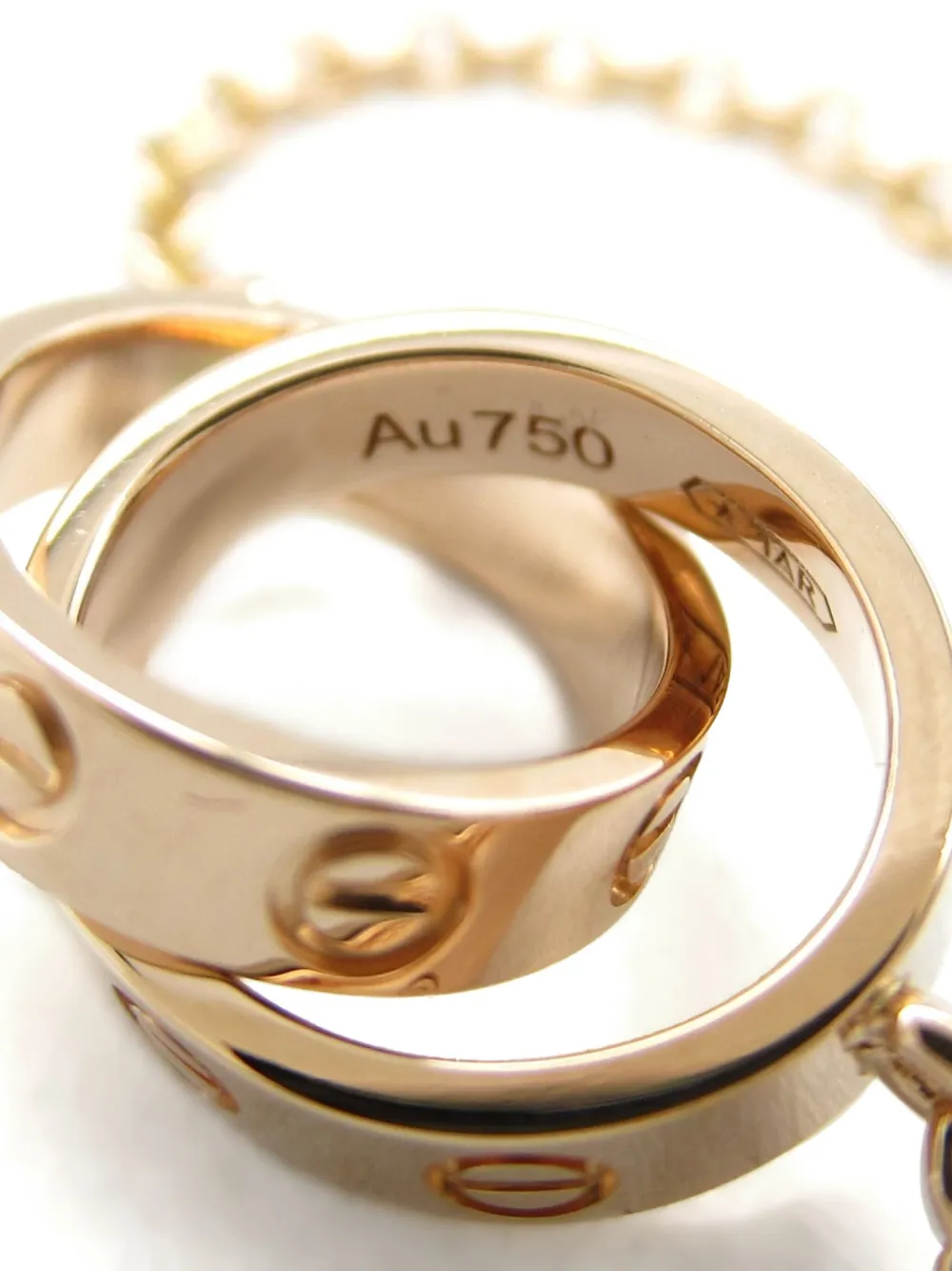 Pre-owned Cartier 2010s 18k Rose Gold Baby Love Necklace In Pink