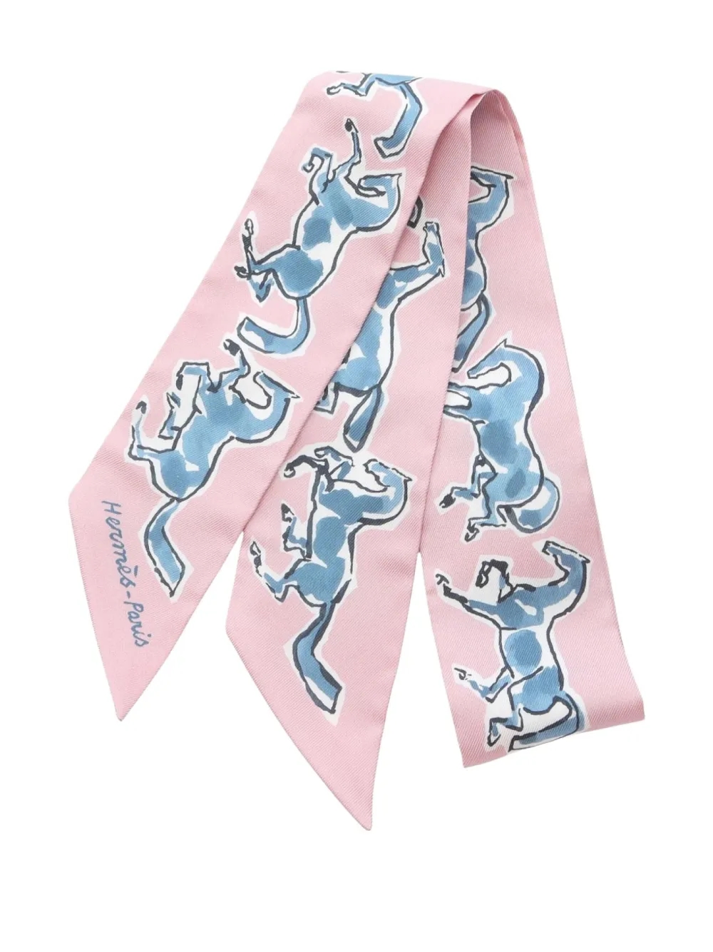 Hermès Pre-Owned 2020s Chevaux En Liberte silk scarf - ピンク Hermès Pre-Owned 2020s Chevaux En Liberte silk scarf - ピンク