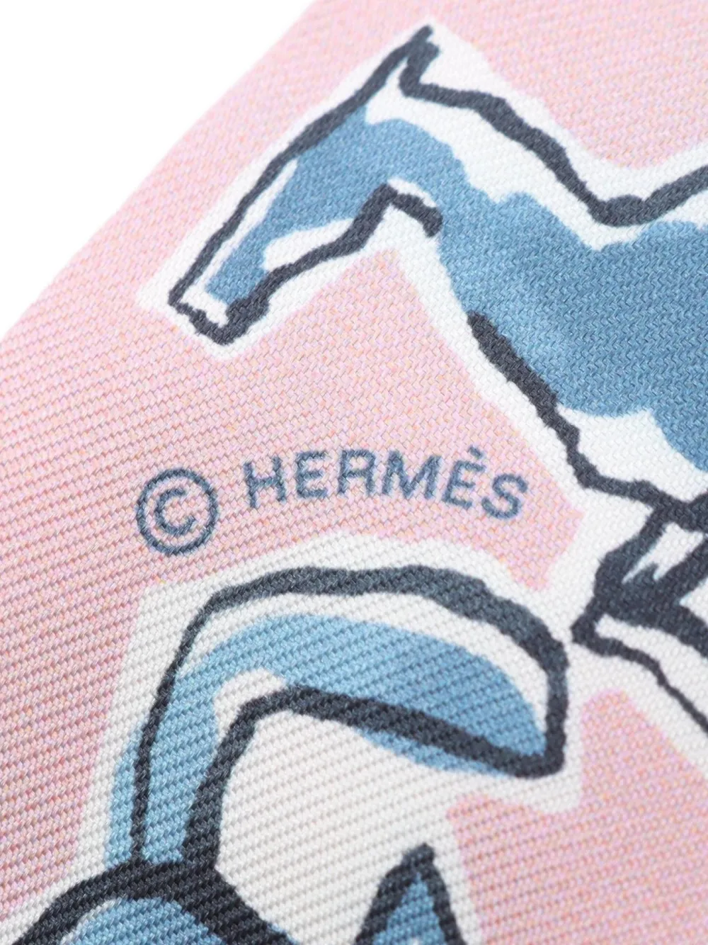Pre-owned Hermes 2020s Chevaux En Liberte Silk Scarf In Pink