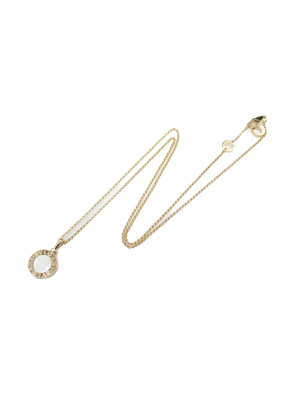 Pre-owned Bvlgari 2010s 18k Rose Gold Mother-of-pearl Necklace