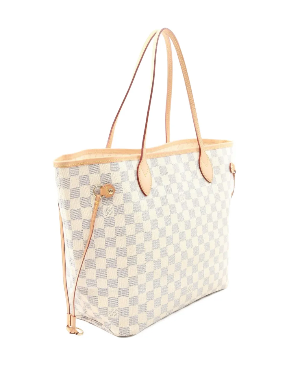 Pre-owned Louis Vuitton 2009 Neverfull Mm Damier Azur Canvas Tote Bag In Neutral