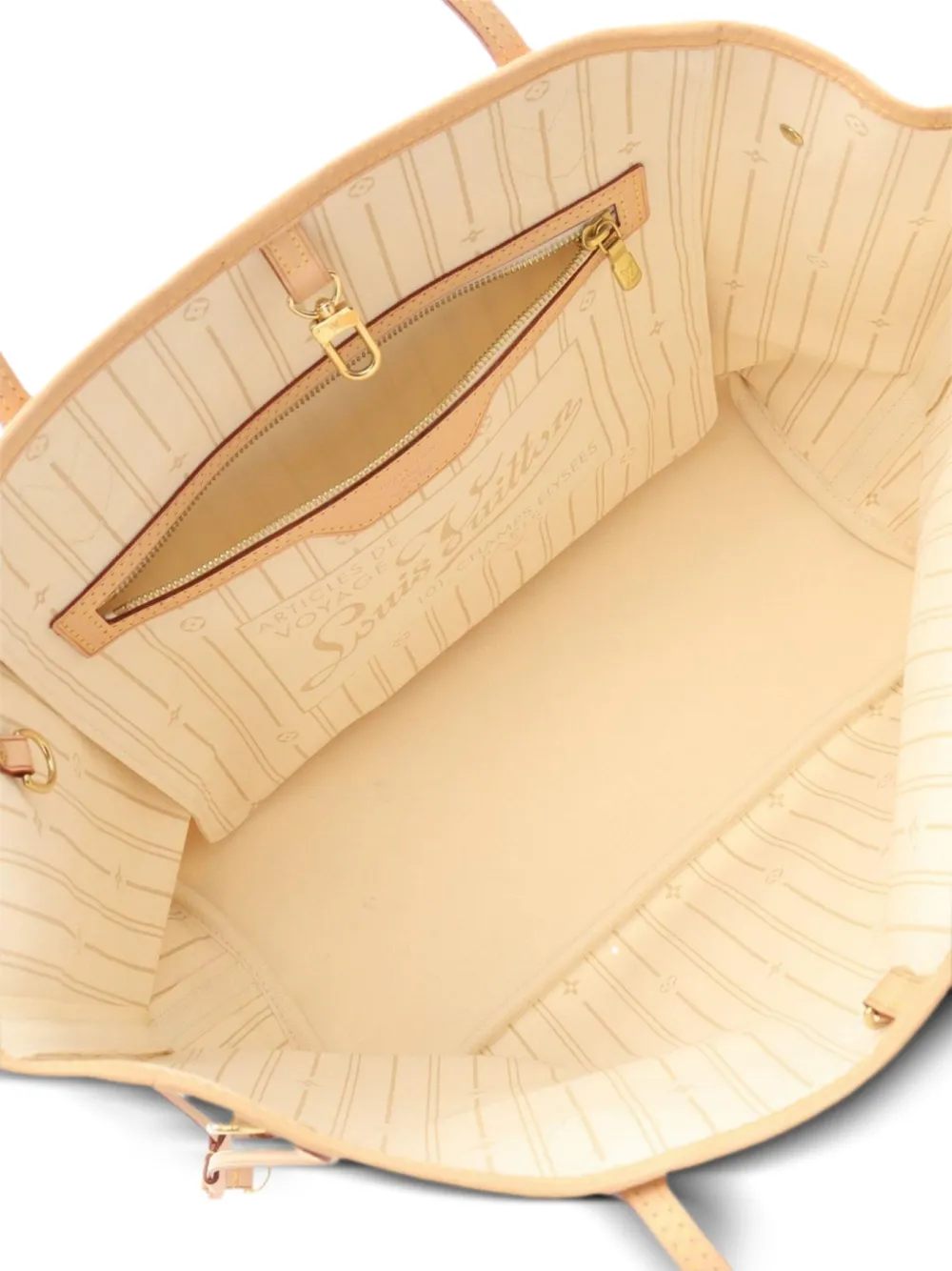 Pre-owned Louis Vuitton 2009 Neverfull Mm Damier Azur Canvas Tote Bag In Neutral