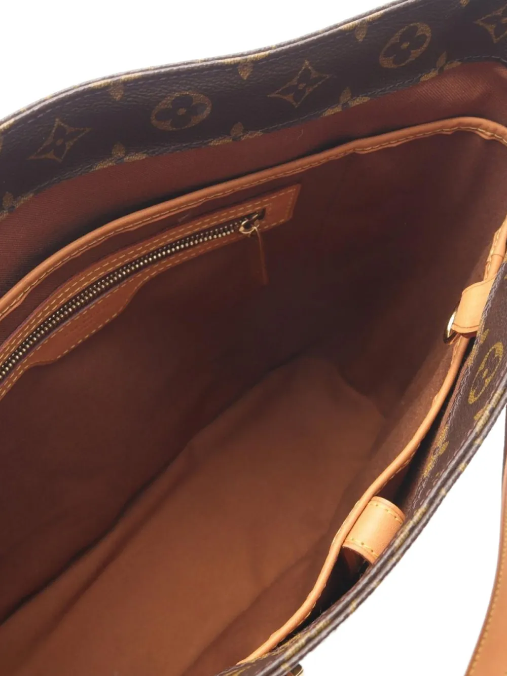 Pre-owned Louis Vuitton 2002 Vivian Gm Monogram-canvas Tote Bag In Brown