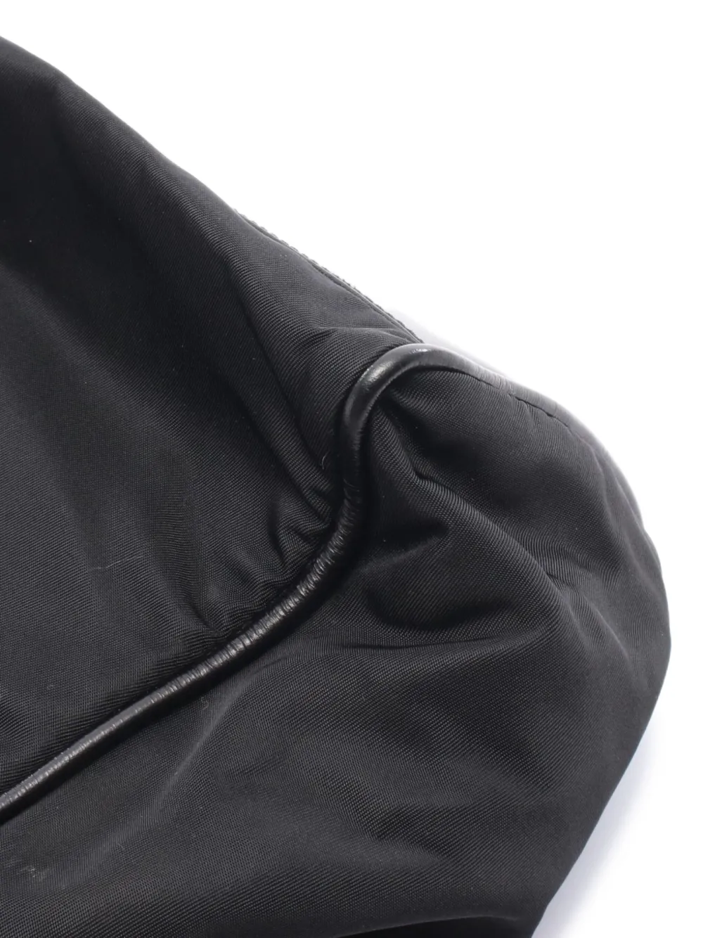 Pre-owned Prada 2000s Re-nylon Leather-trimmed Shoulder Bag In Black