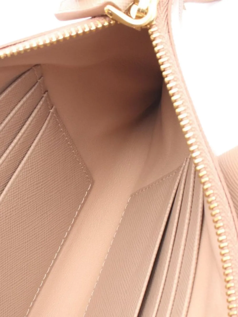 Pre-owned Prada 2010s Saffiano Leather Pouch In Neutral