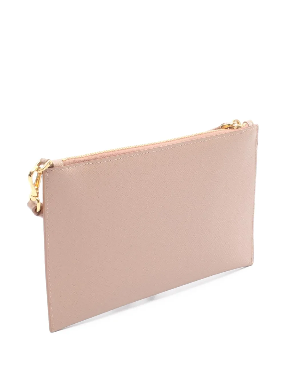 Pre-owned Prada 2010s Saffiano Leather Pouch In Neutral
