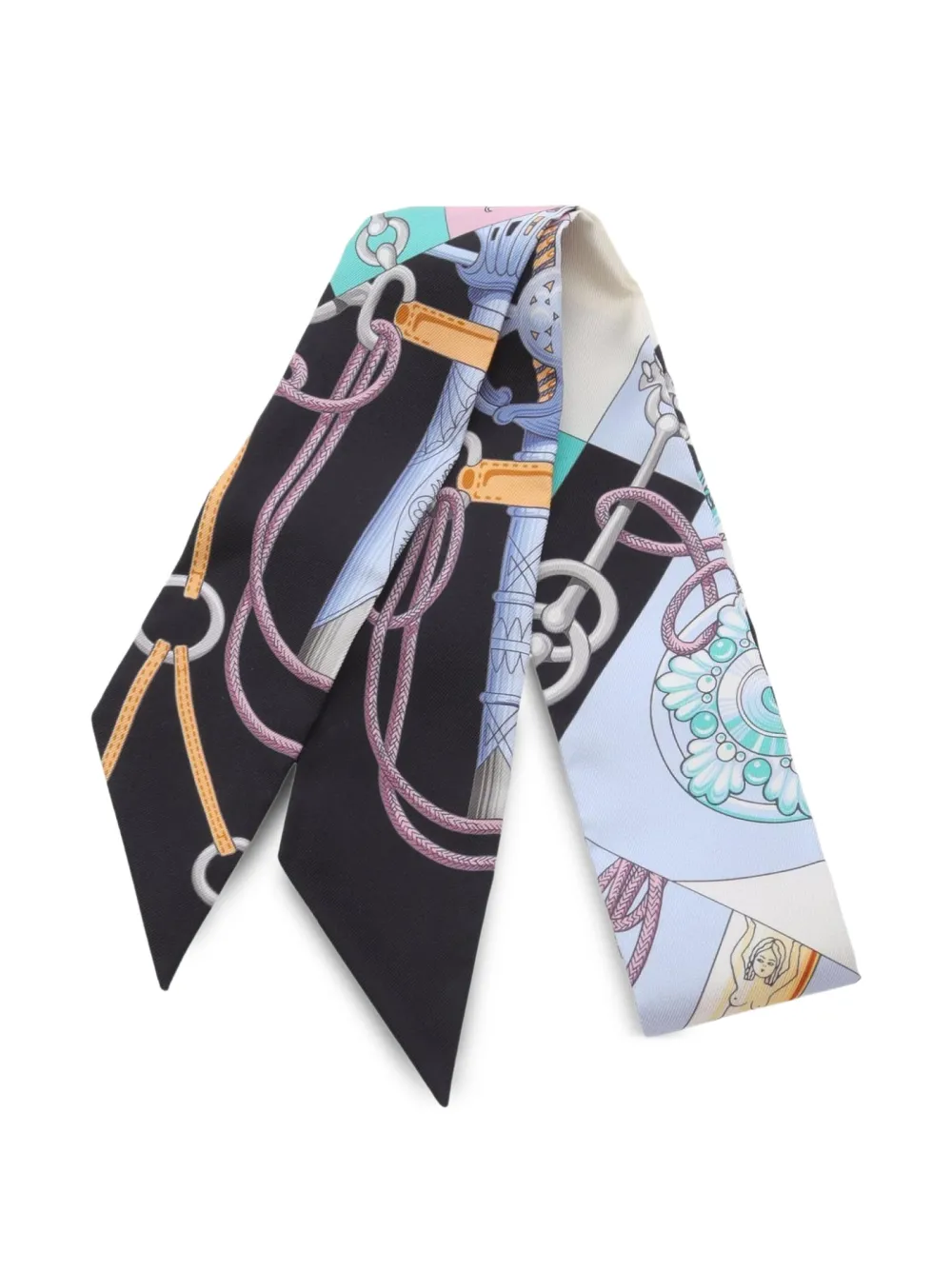 Hermès Pre-Owned 2020s Cliquetis ribbon scarf | Black | Image 1