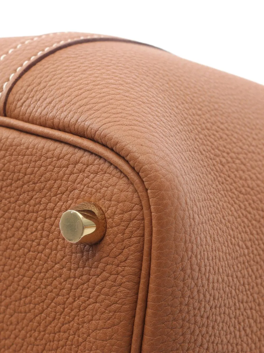 Pre-owned Hermes 2022 Picotan Lock Pm Clemence Tote Bag In Brown