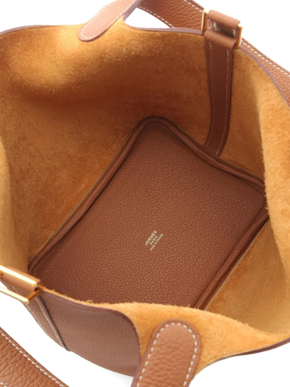 Pre-owned Hermes 2022 Picotan Lock Pm Clemence Tote Bag In Brown
