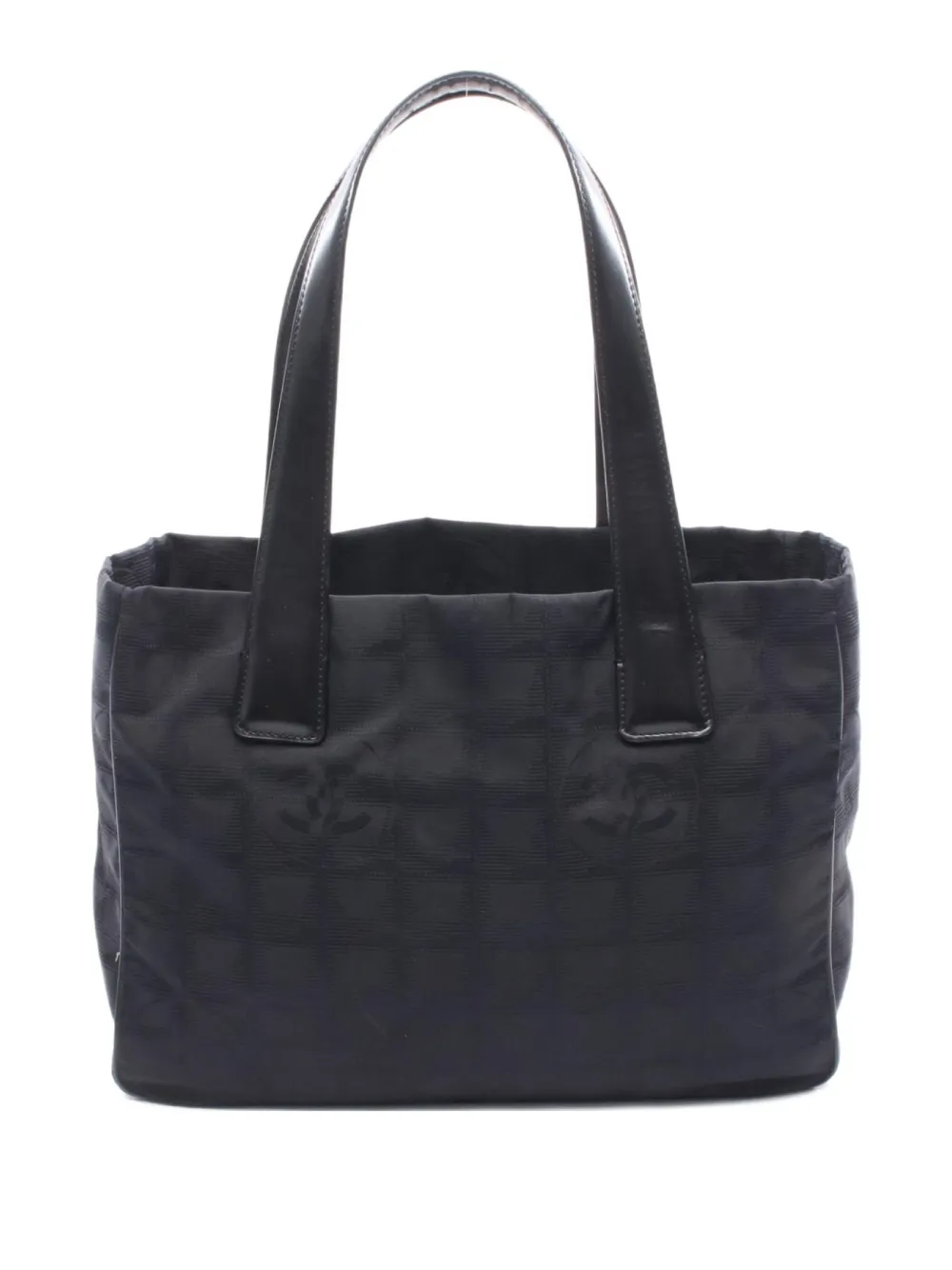 Pre-owned Chanel 2003-2004 New Travel Line Pm Tote Bag In Black