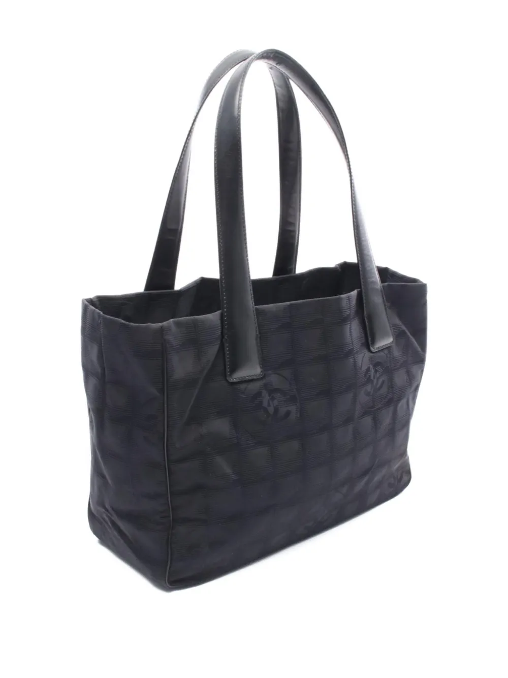Pre-owned Chanel 2003-2004 New Travel Line Pm Tote Bag In Black